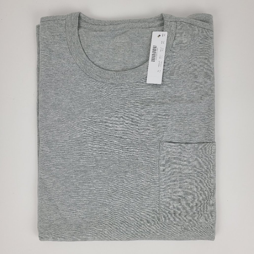 J. Crew Garment Dyed Pocket Tee T-Shirt Men's XL ''Heather Gray' (HGR) Grey